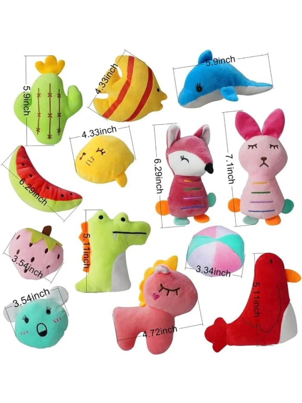27-Pack Cute Plush Squeaky Toys for Small Dogs - Fun & Durable Dog Chew Toys